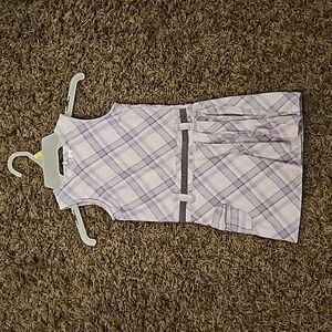 Vintage Classic Purple Plaid Drop Waist 4T Toddler Dress